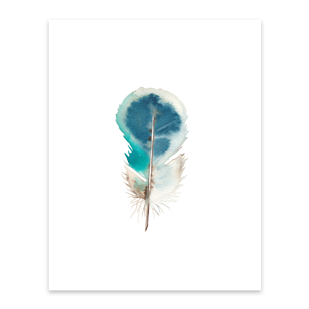 Indigo + Turquoise Feather