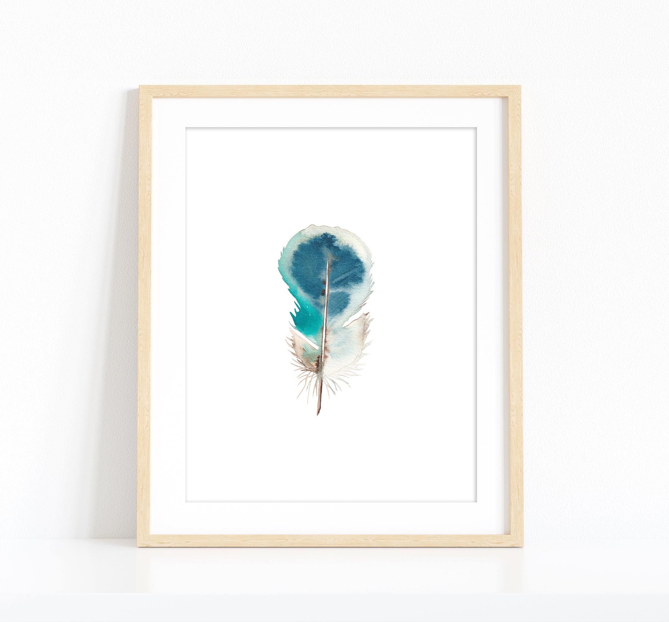 Indigo + Turquoise Feather