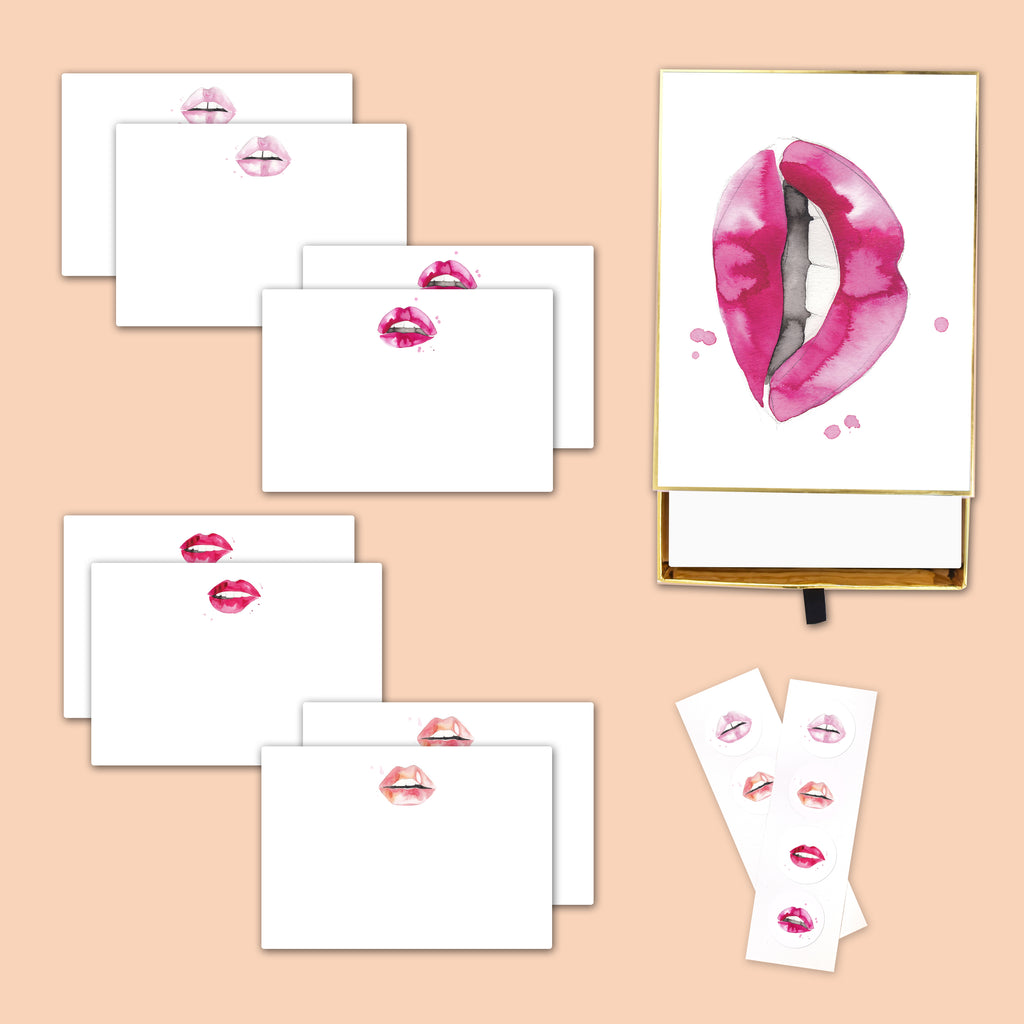 Lips Notecard Set