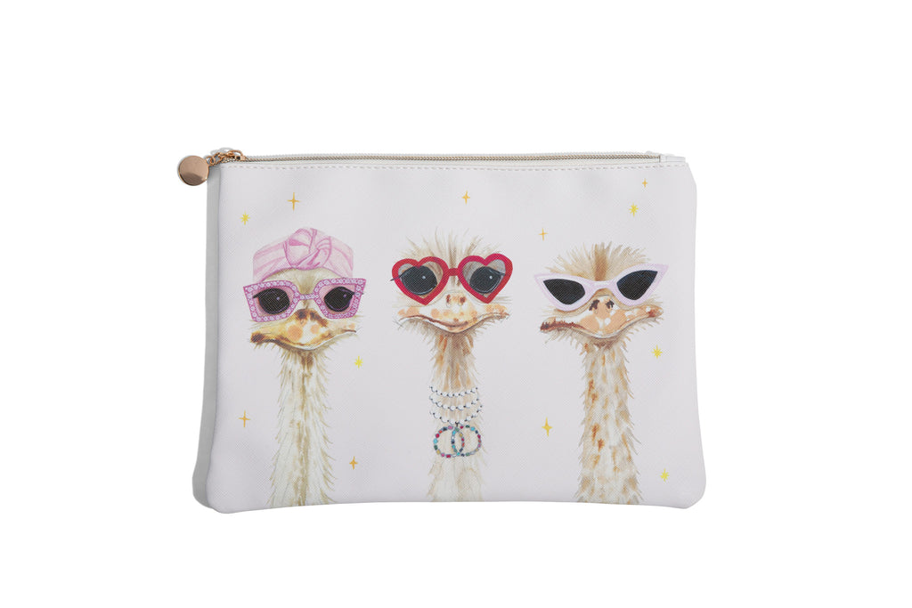 "Ostrich Gals" Zipper Pouch