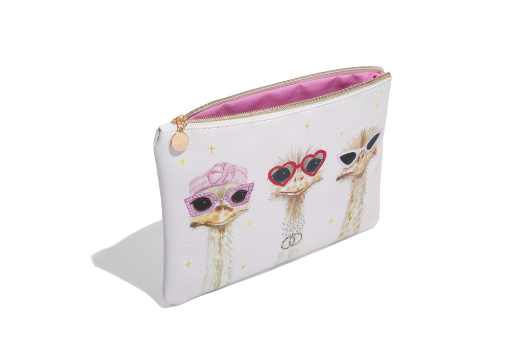 "Ostrich Gals" Zipper Pouch