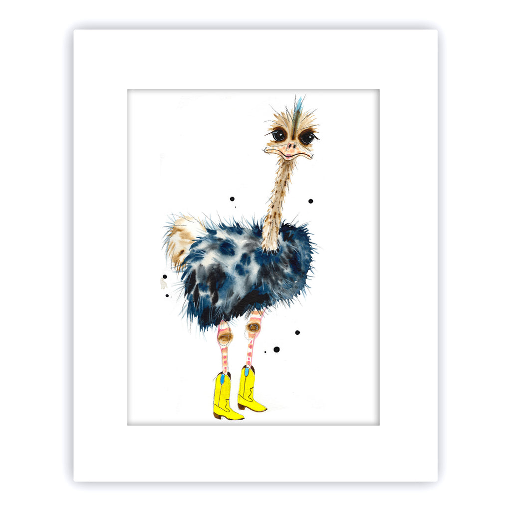 "Ostrich in Green Boots"